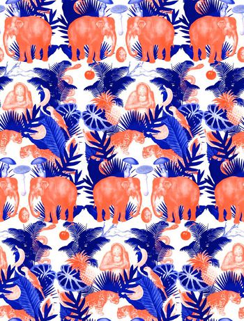 599453-热带大象猴子1