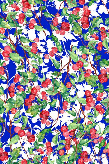 599471-手绘中国风樱桃水彩画