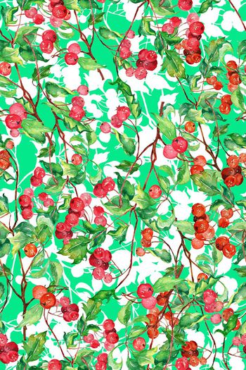 599472-手绘中国风樱桃水彩画