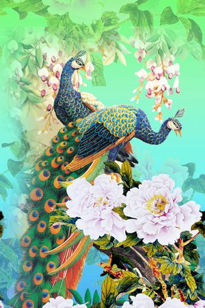 树枝印花华亿平台图片