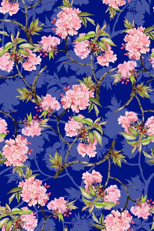 工笔画印花华亿平台图片