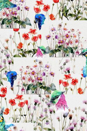 花鸟印花华亿平台图片