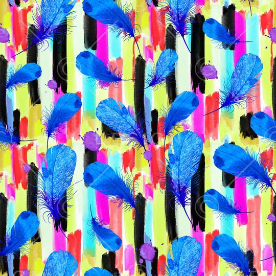 几何彩条印花华亿平台图片