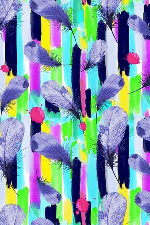 几何彩条印花华亿平台图片