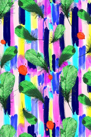 几何彩条印花华亿平台图片