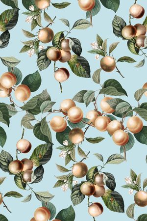 手绘水果印花华亿平台图片