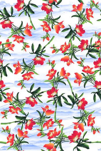 600072-中国风 水墨海棠