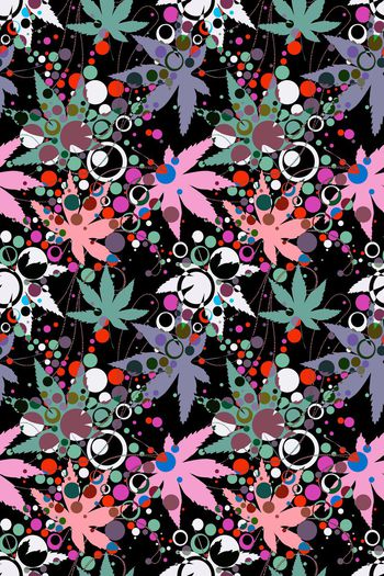 600078-cp时尚圆形和树叶