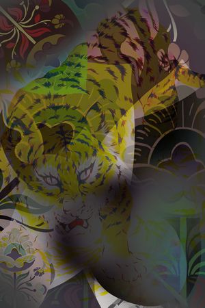 迷幻极致诱惑新浪潮主义电子风自赏个性定制【情侣装可混搭】潮爆主义印花华亿平台图片