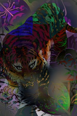 迷幻极致诱惑新浪潮主义电子风自赏个性定制【情侣装可混搭】潮爆主义印花华亿平台图片