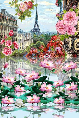 连衣裙印花华亿平台图片