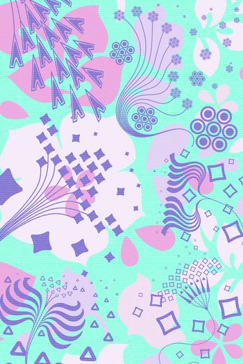 和风花草乡村田园清新时尚新潮关东混概念格调印花华亿平台图片