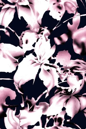 黑底乱花印花华亿平台图片