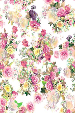 大气白底花卉印花华亿平台图片