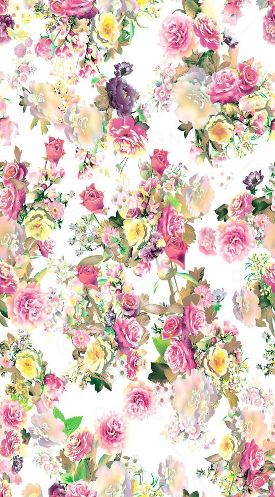 大气白底花卉印花华亿平台图片