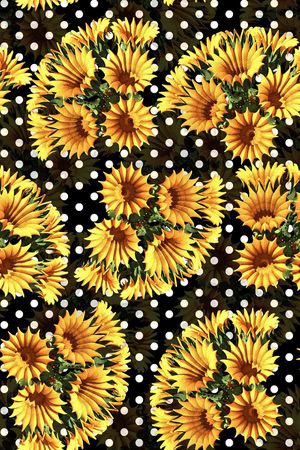 手绘喇叭花印花华亿平台图片