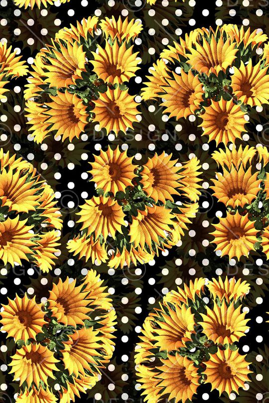 手绘喇叭花印花华亿平台图片