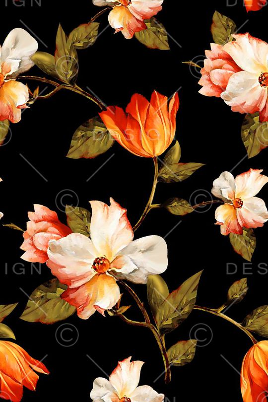 时尚女装花印花华亿平台图片