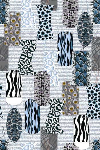 600496-几何动物纹拼贴系列