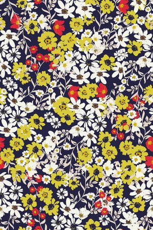 手绘花卉印花华亿平台图片