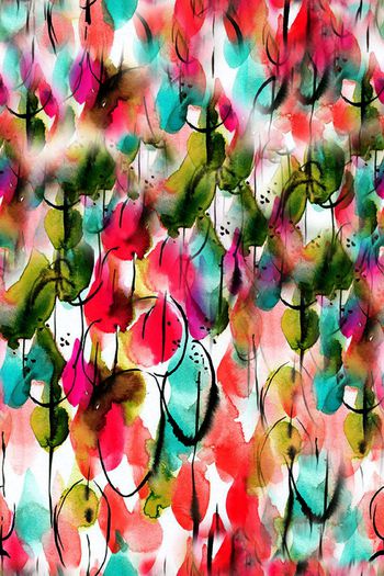 600623-手绘水彩花卉服装