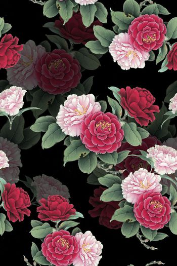 600627-中国风工笔茶花