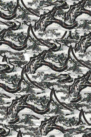 水墨印花华亿平台图片