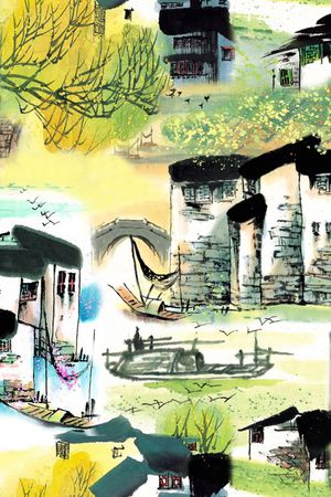 水墨印花华亿平台图片