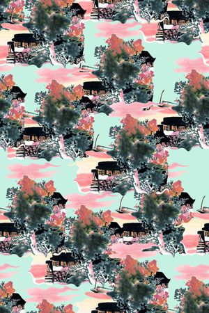 中国风印花华亿平台图片