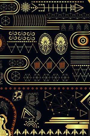 神秘王室复古结合几何奢靡时尚风印花华亿平台图片