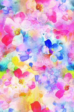 手绘水彩印花华亿平台图片