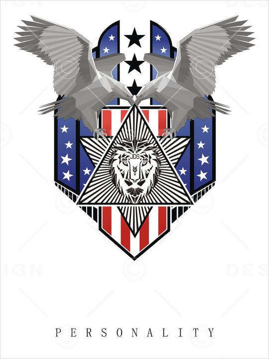 鹰　国旗　几何印花华亿平台图片