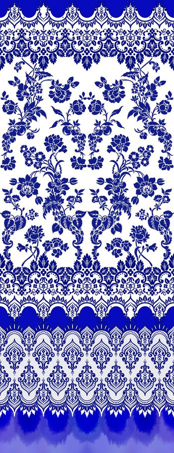 601191-欧式青花瓷靛蓝花纹