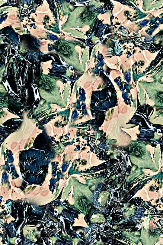 手绘水彩画印花华亿平台图片