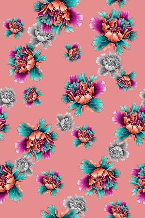 牡丹印花华亿平台图片