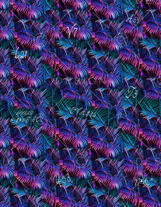 热带雨林植物印花华亿平台图片