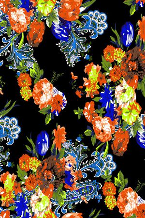 抽象几何清爽梦幻艺术平底立体手绘满版最新高清数码蕾丝民族中国风绣花珠宝肌理时尚潮

流大牌复古欧美风抽象花卉印花华亿平台图片