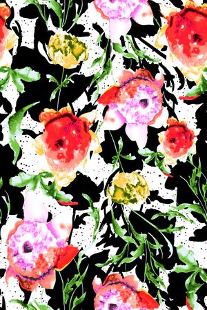 抽象几何清爽梦幻艺术平底立体手绘满版最新高清数码蕾丝民族中国风绣花珠宝肌理时尚潮

流大牌复古欧美风抽象女装印花华亿平台图片