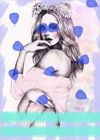 女生插画印花华亿平台图片