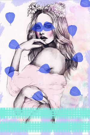 女生插画印花华亿平台图片