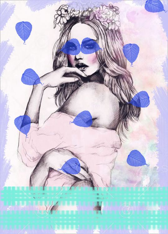 女生插画印花华亿平台图片