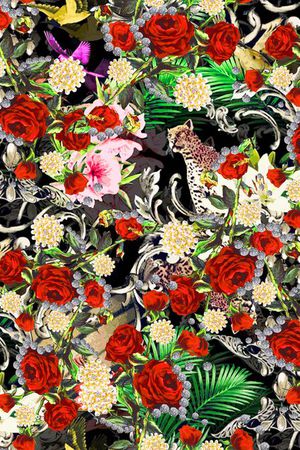 花卉印花华亿平台图片