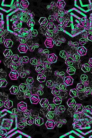 以视觉迷幻为主时尚密集形式带入感摩登电子潮暗流印花华亿平台图片