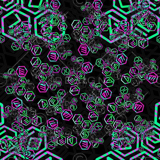 以视觉迷幻为主时尚密集形式带入感摩登电子潮暗流印花华亿平台图片