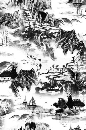 黑白印花华亿平台图片