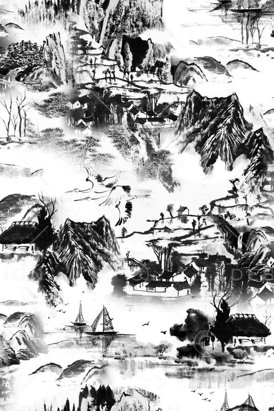 黑白印花华亿平台图片