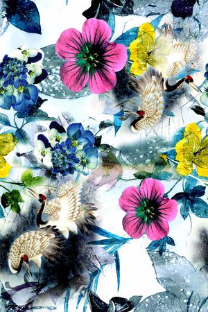 花卉印花华亿平台图片