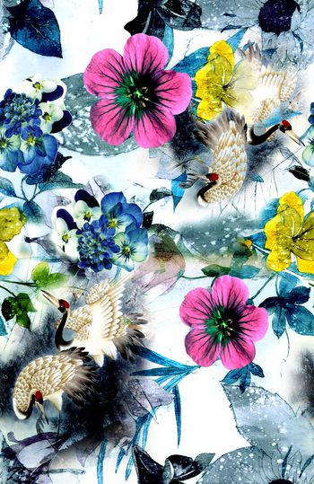 花卉印花华亿平台图片