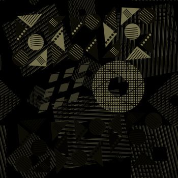 无名和风几何概念拼接复古旋转四方连续印花华亿平台图片