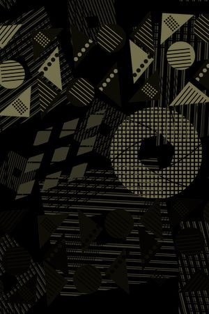 无名和风几何概念拼接复古旋转四方连续印花华亿平台图片